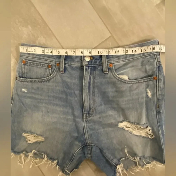 Madewell Relaxed Mid Length Denim Shorts Steenwick Wash Ripped Edition Blue 29 - Picture 5 of 11